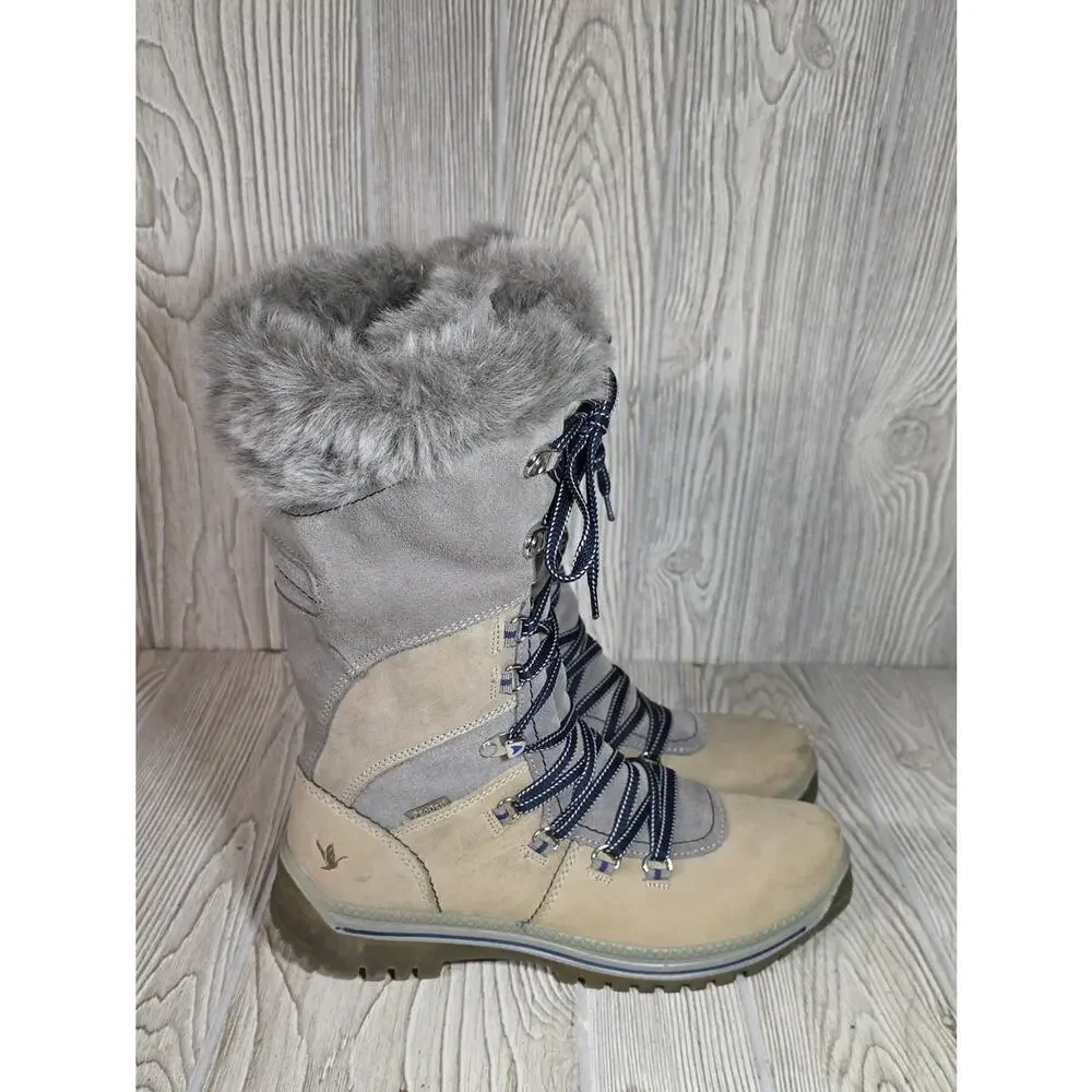 Santana Canada Morella Waterproof Faux Fur Lined Lace Up Winter Boots Womens 9